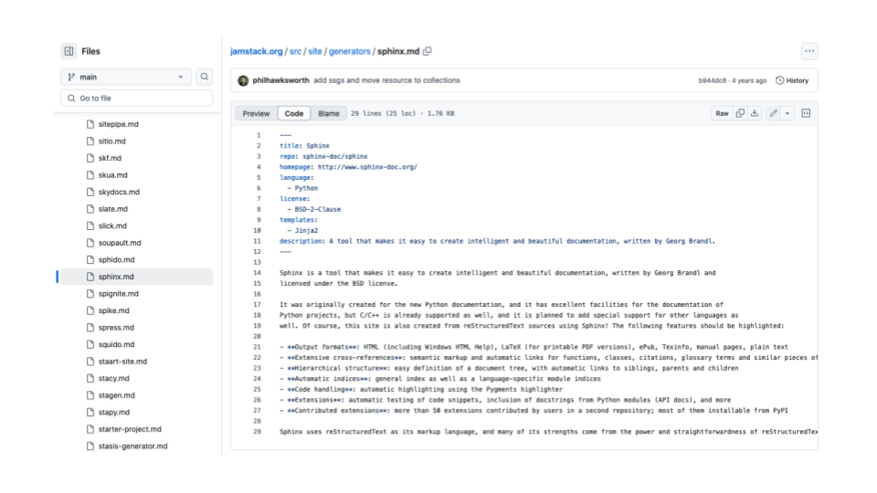 slide  of screenshot of git repository