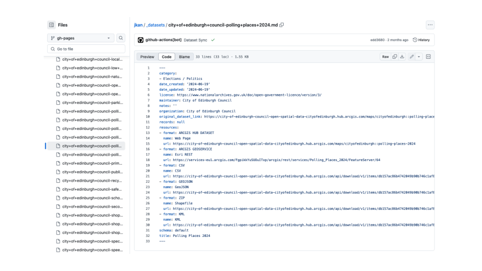 slide of screenshot of git repository